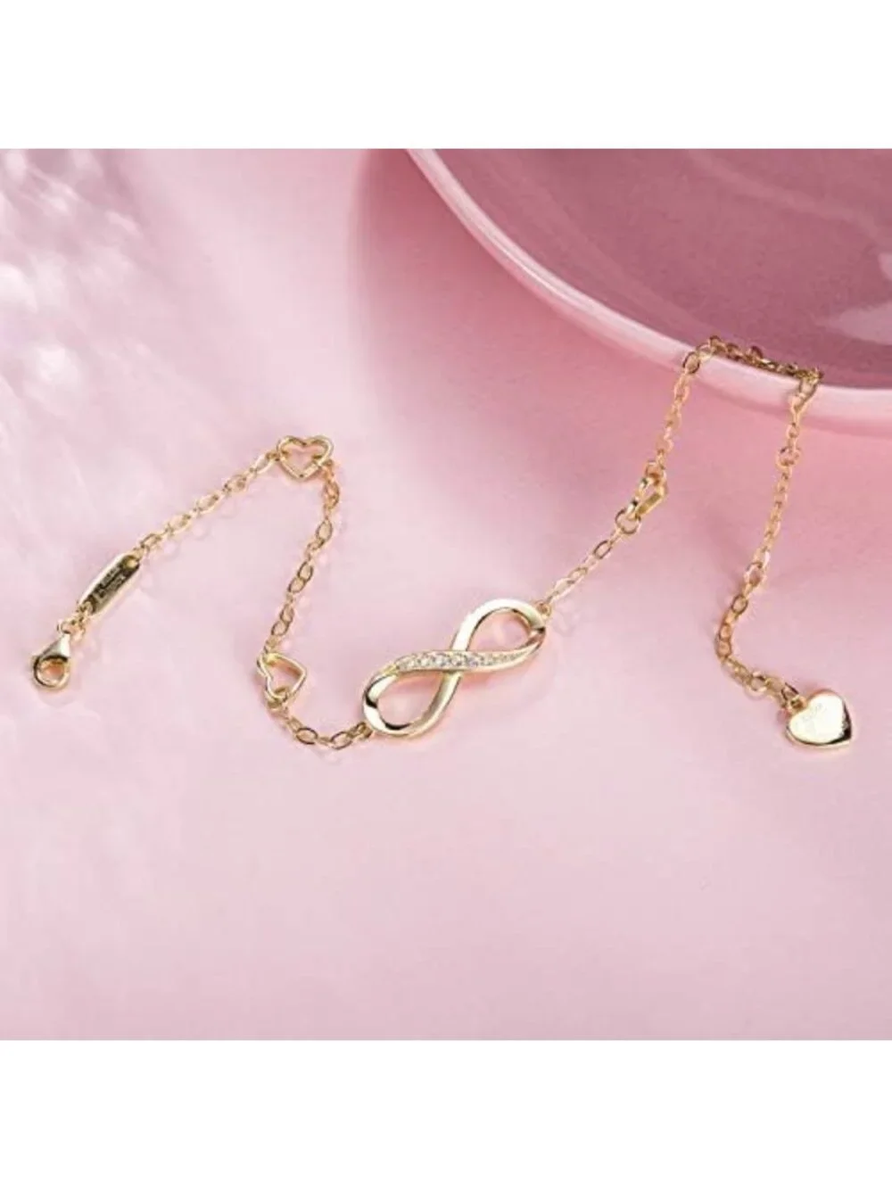 Sterling Silver Infinity Anklet Bracelet for Women - Elegant 925 Jewelry